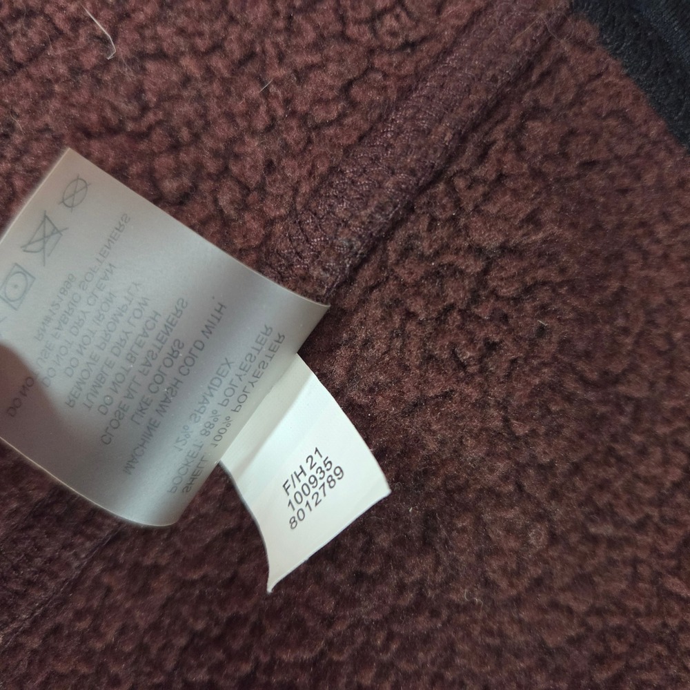 Title Nine Womens XL Burgundy Heather Fleece Lined Full Zip Sweater Coat Jacket - Picture 9 of 9
